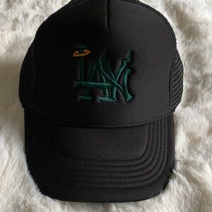 Black and Green Embroidered Cap